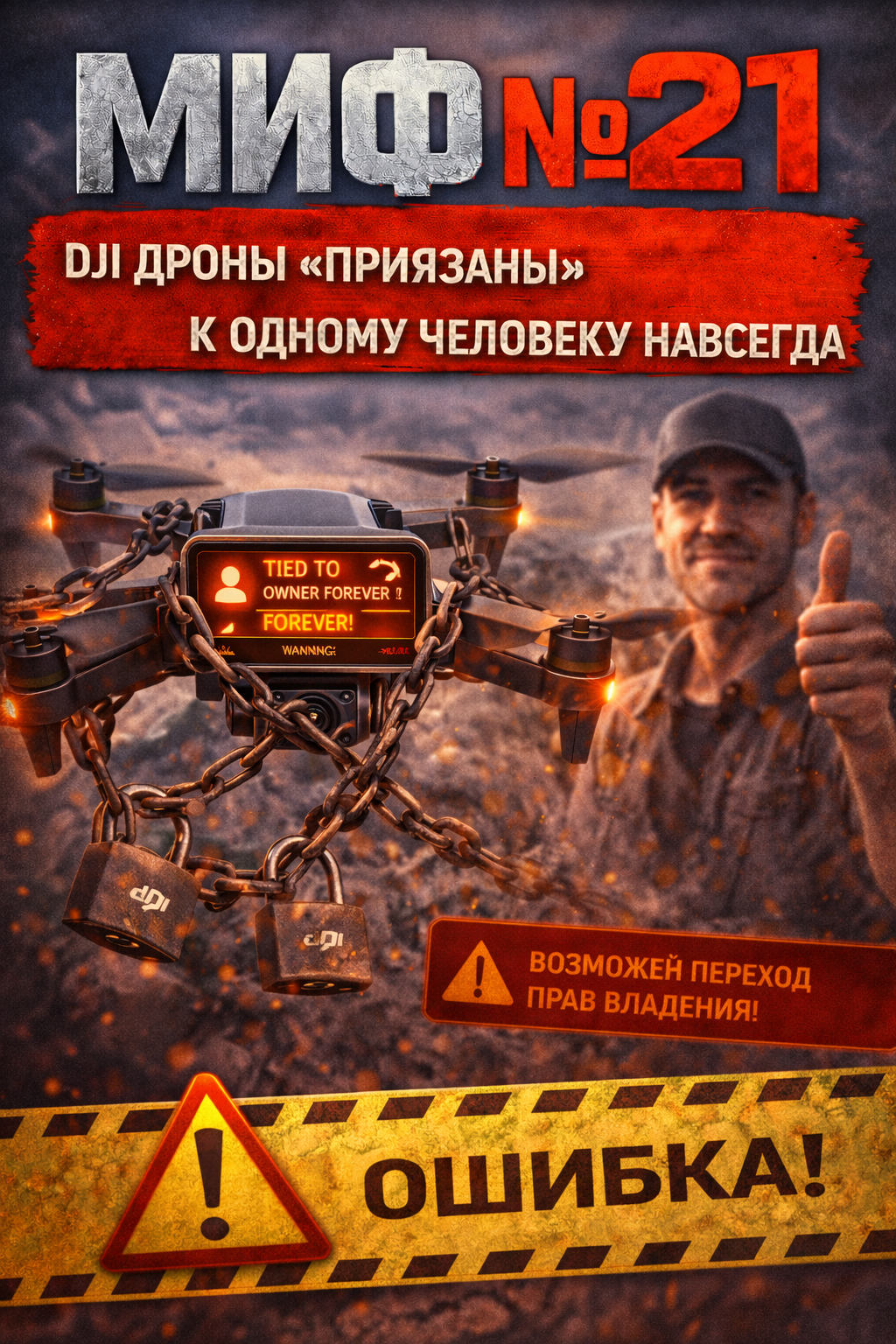 Миф №21: DJI дроны “привязаны” к одному человеку навсегда Миф №21: DJI дроны “привязаны” к одному человеку навсегда