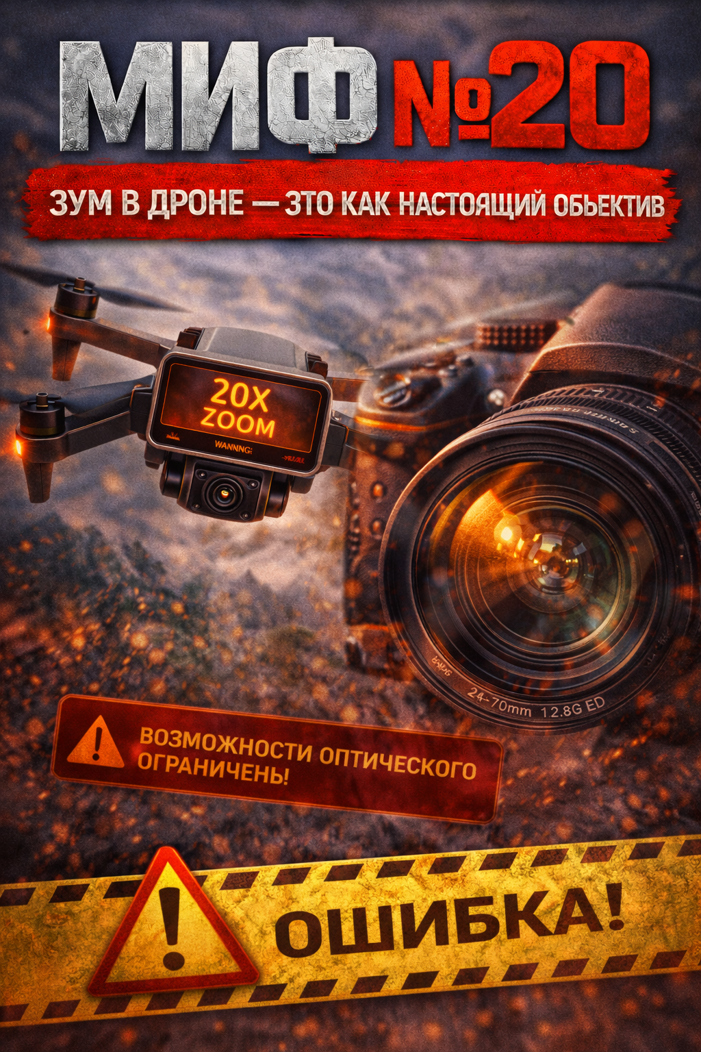 Миф №20: Зум в дроне — это как настоящий объектив Миф №20: Зум в дроне — это как настоящий объектив
