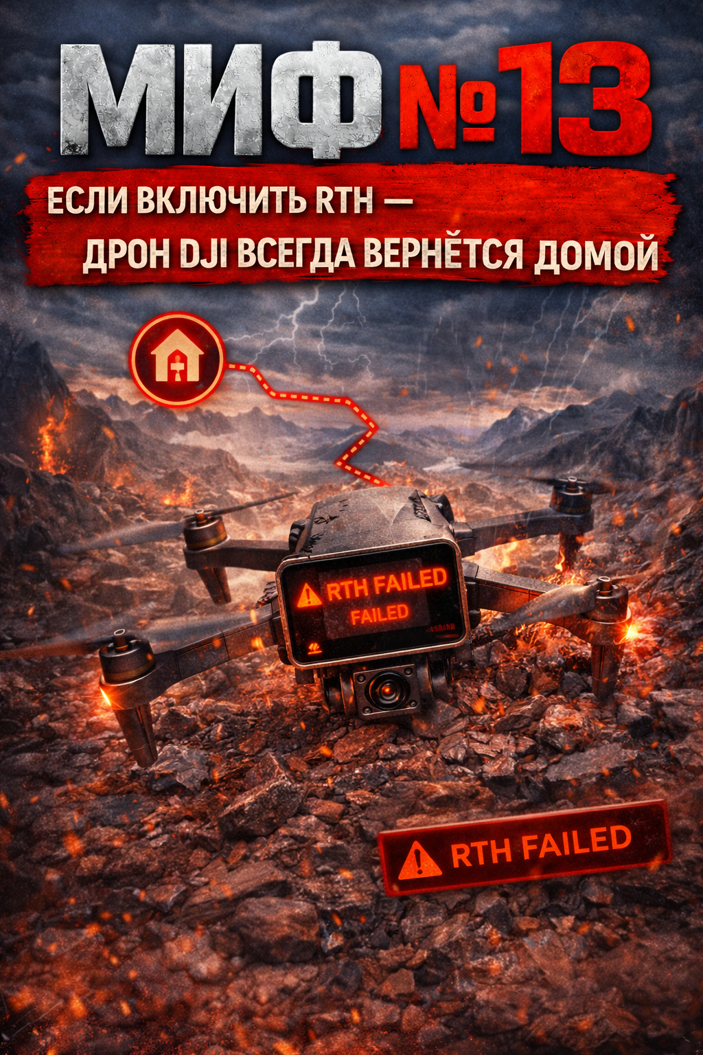 Миф №13: Если включить RTH — дрон DJI всегда вернётся домой Миф №13: Если включить RTH — дрон DJI всегда вернётся домой