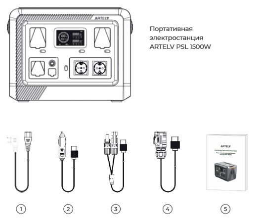Портативная электростанция ARTELV PSL 1500W